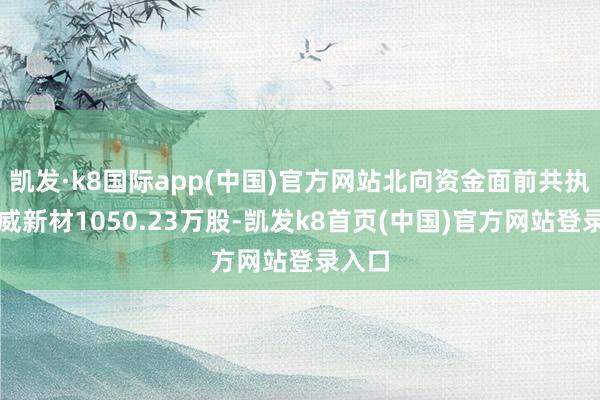 凯发·k8国际app(中国)官方网站北向资金面前共执有正威新材1050.23万股-凯发k8首页(中国)官方网站登录入口