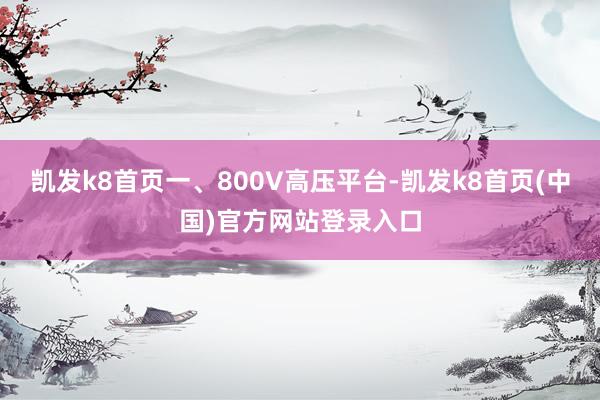 凯发k8首页一、800V高压平台-凯发k8首页(中国)官方网站登录入口