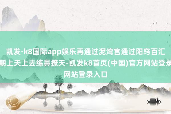 凯发·k8国际app娱乐再通过泥湾宫通过阳窍百汇出来朝上天上去练鼻撩天-凯发k8首页(中国)官方网站登录入口