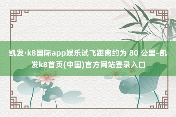 凯发·k8国际app娱乐试飞距离约为 80 公里-凯发k8首页(中国)官方网站登录入口